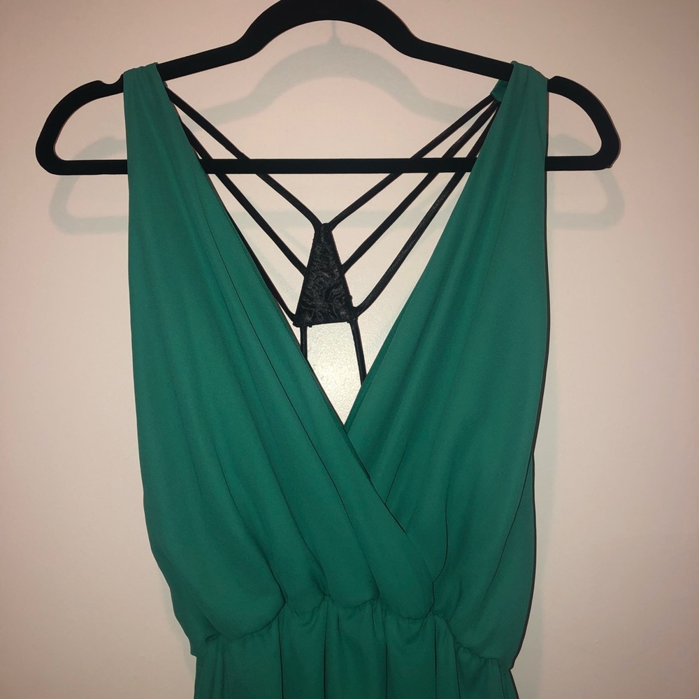 Teal Open Back Dress